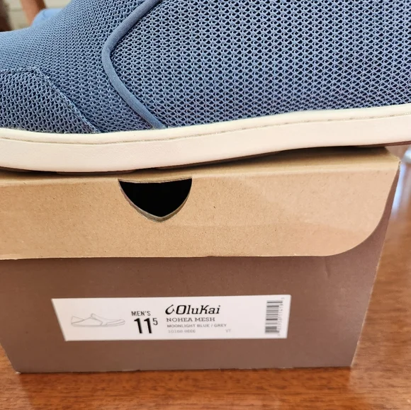 OluKai Nohea Mesh Blue Men's Casual Slip-Ons New In Box Size 11.5 - Picture 2 of 5